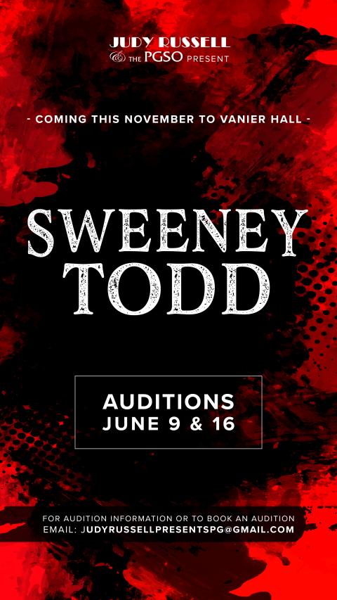 JUDY RUSSELL PRESENTS AND PRINCE GEORGE SYMPHONY ORCHESTRA JOIN FORCES FOR PRODUCTION OF BROADWAY’S SWEENEY TODD